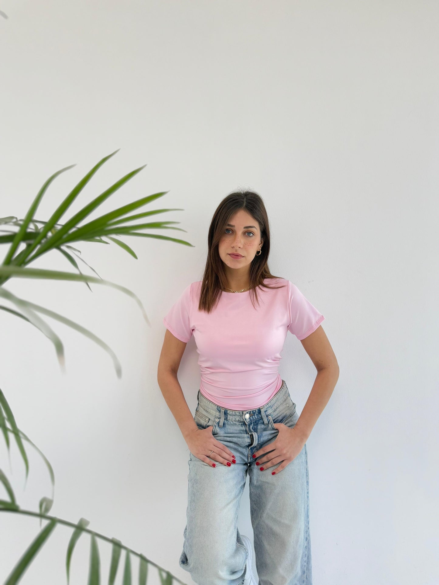 Basic Short Sleeve Top - Pink