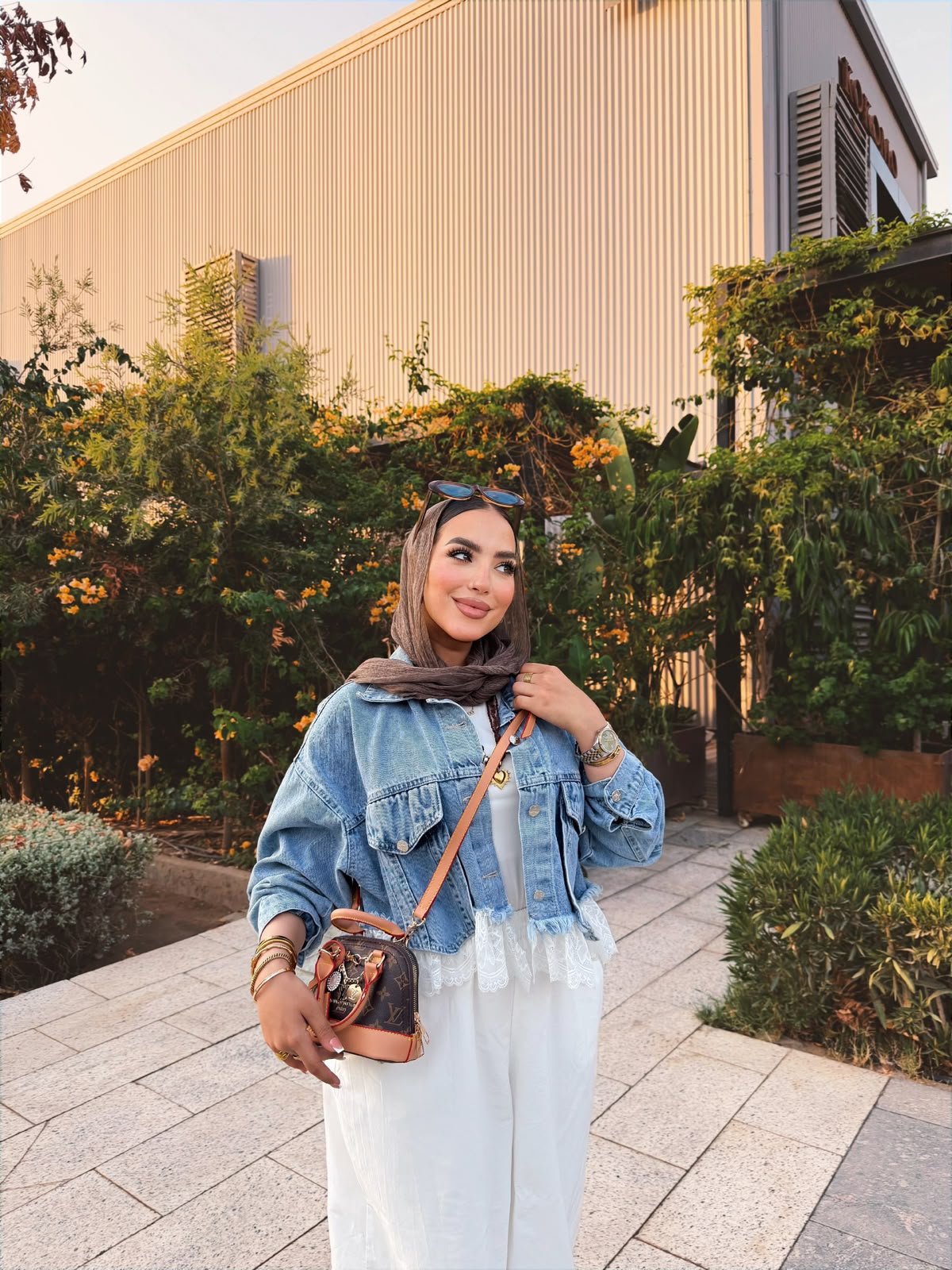 Feminine Mixed Media Denim Jacket- جاكيت جينز مكس دانتيل