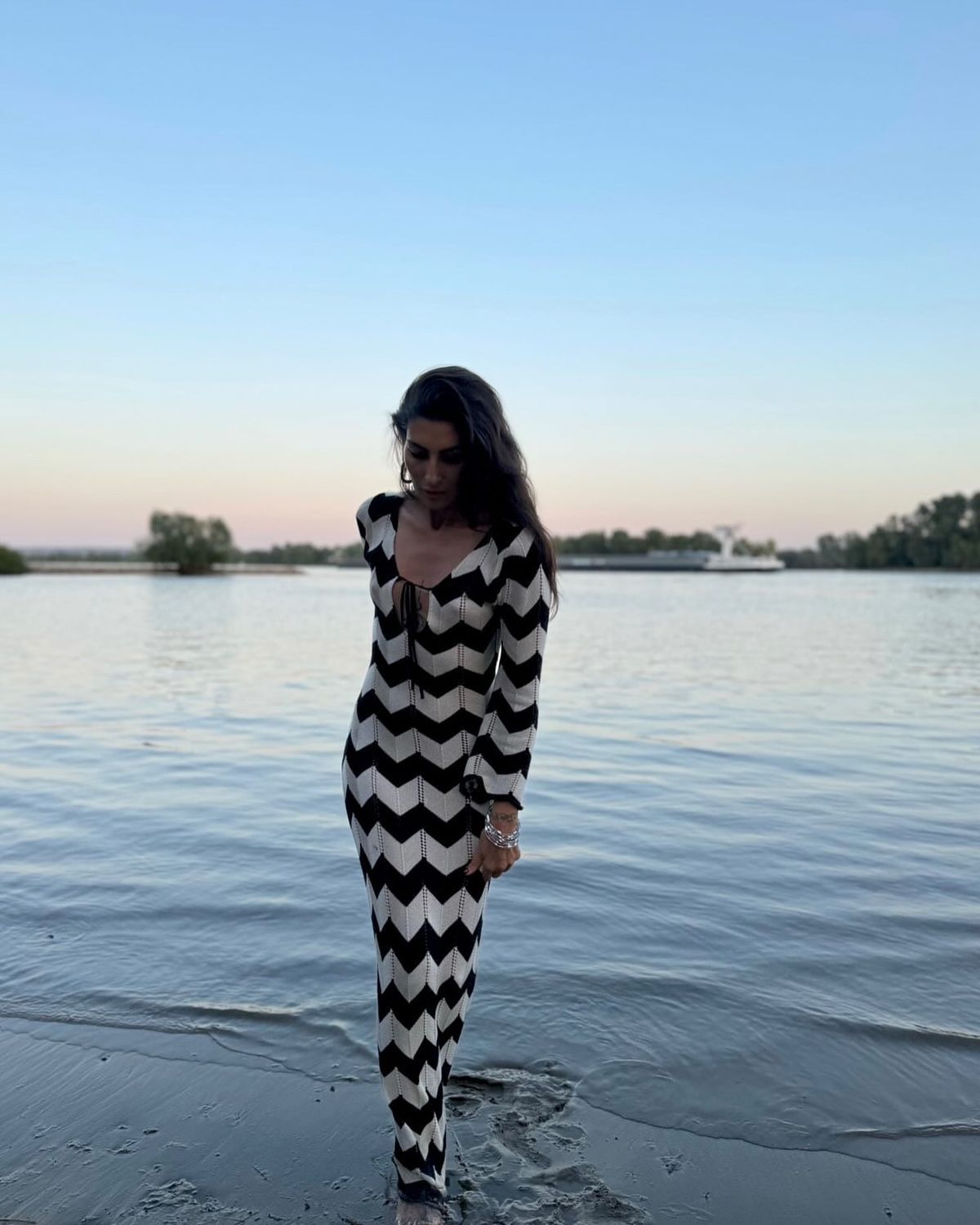 Boho Zigzag Beach Dress
