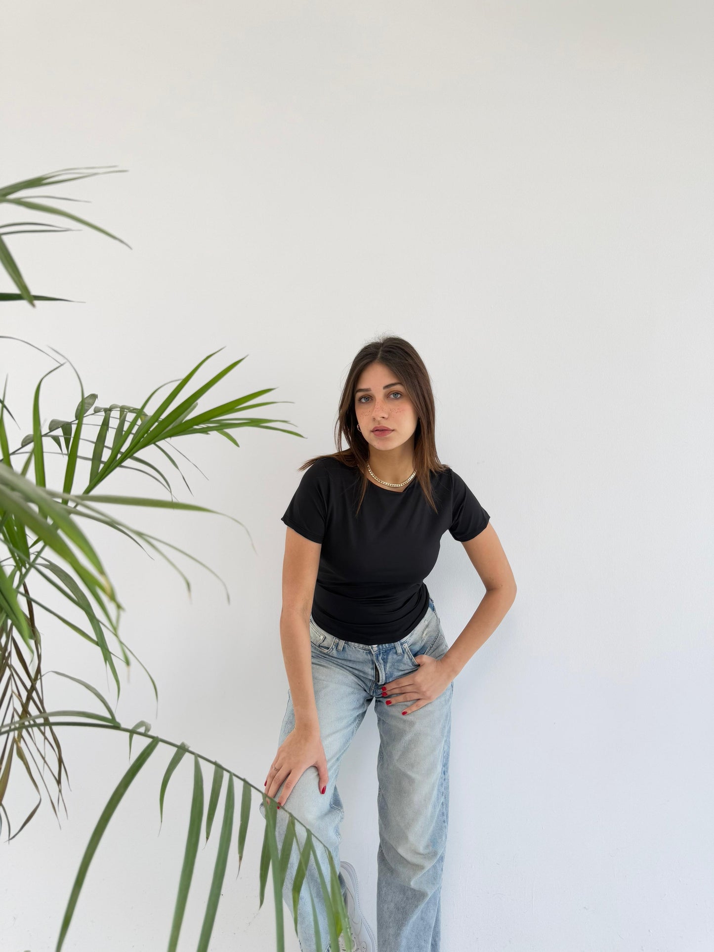 Basic Short Sleeve Top - Black