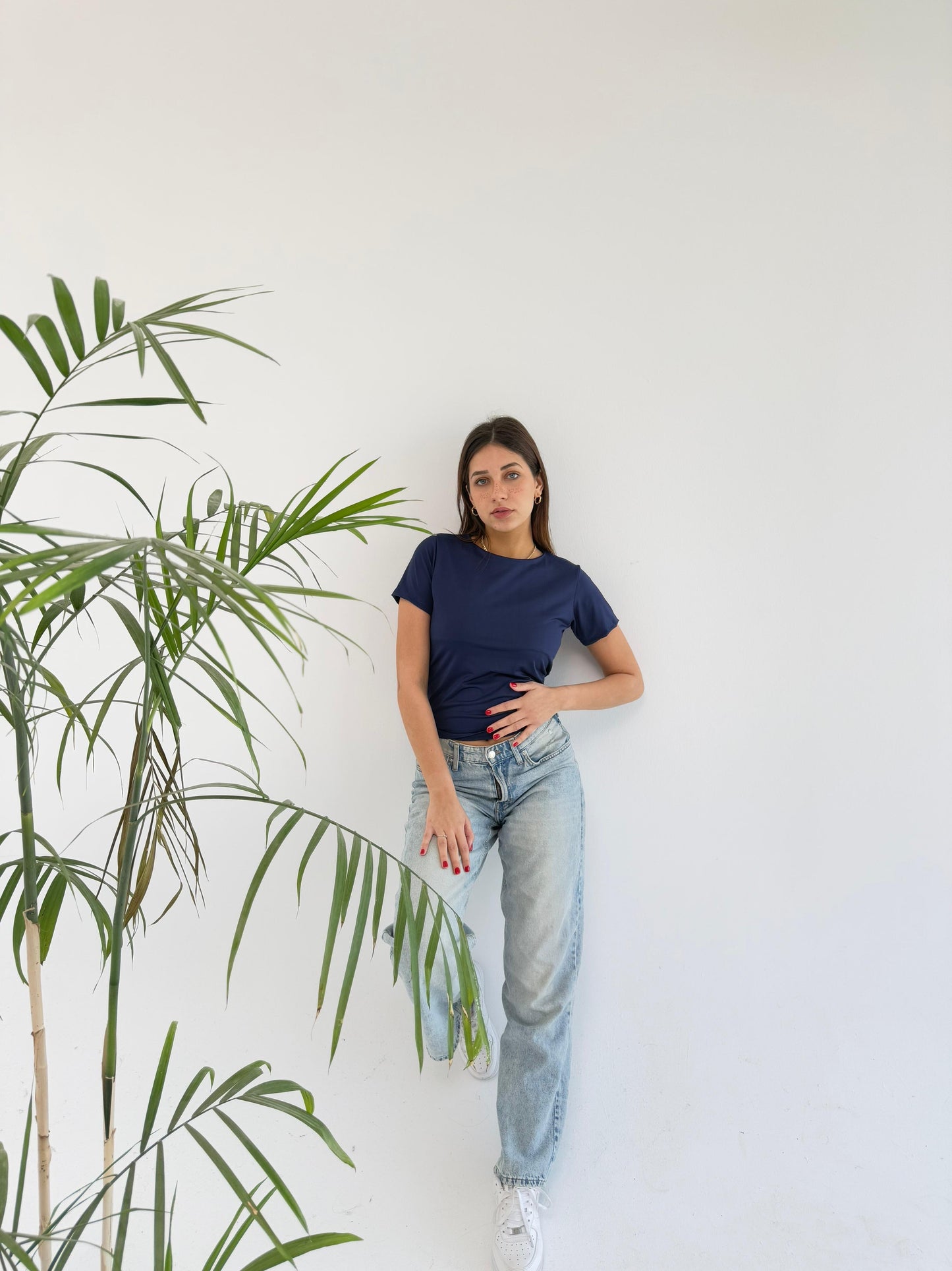 Basic Short Sleeve Top - Navy