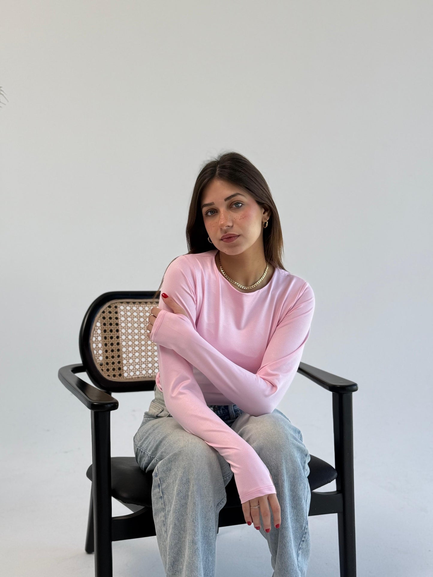 Basic Long Sleeve Top - Pink