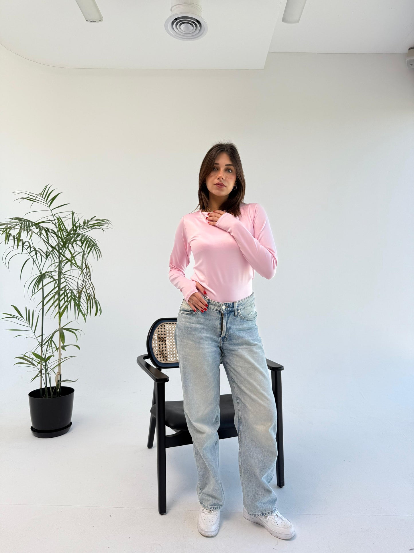 Basic Long Sleeve Top - Pink
