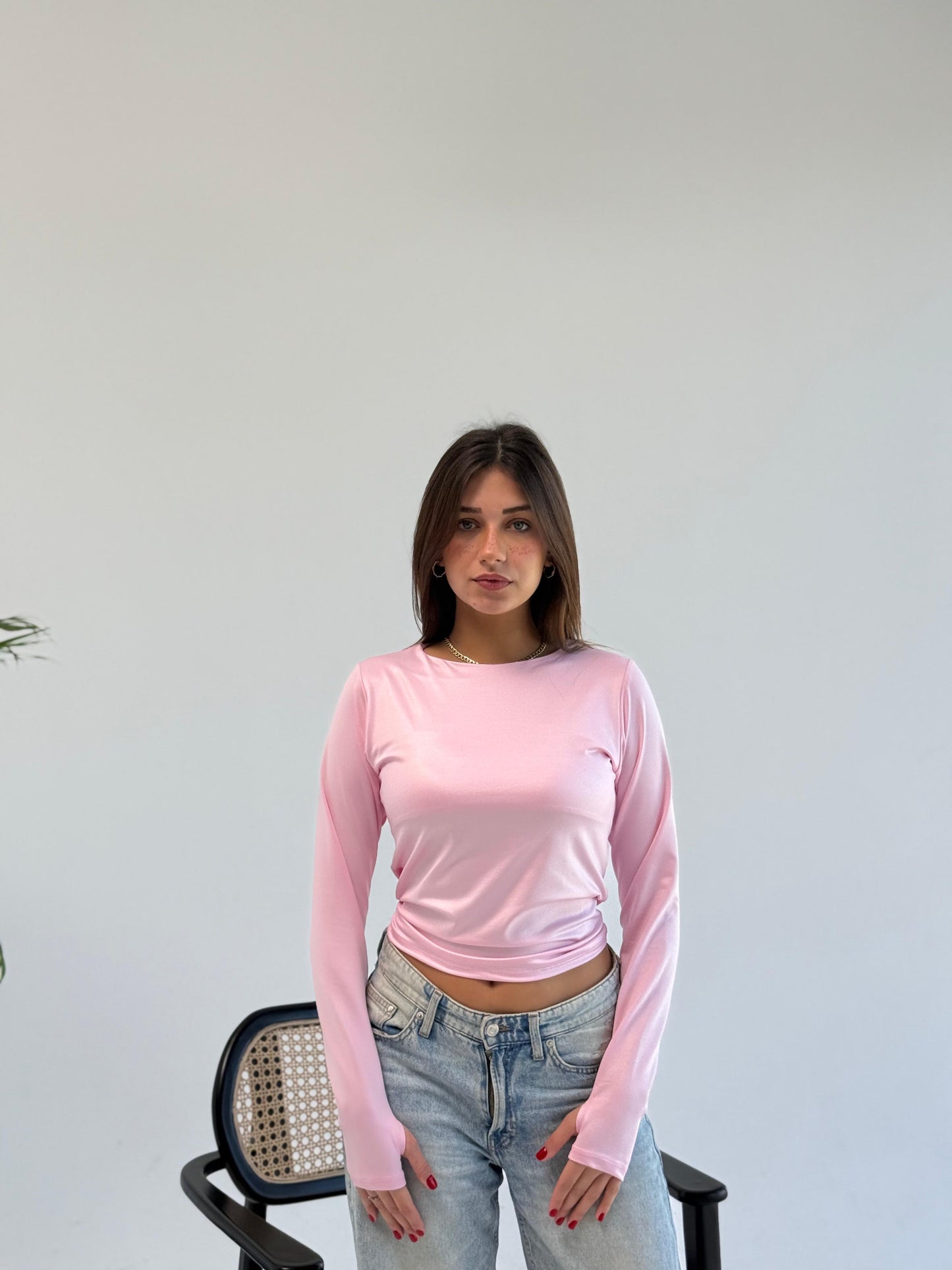 Basic Long Sleeve Top - Pink