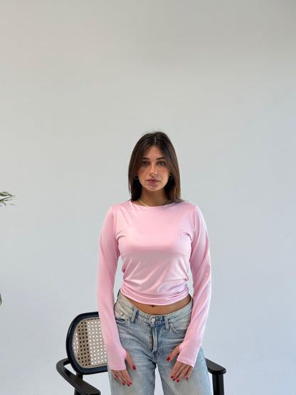 Basic Long Sleeve Top - Pink