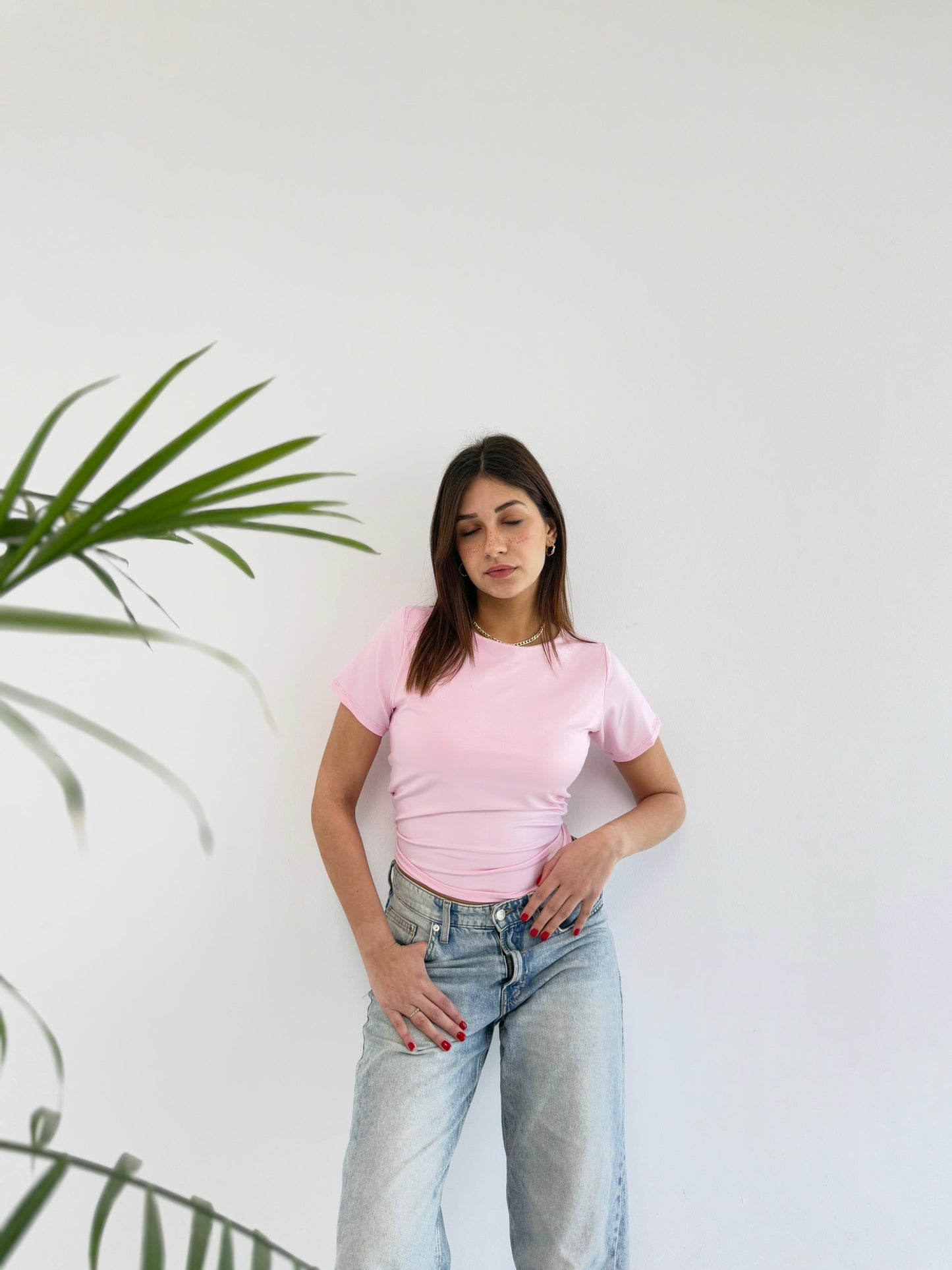 Basic Short Sleeve Top - Pink