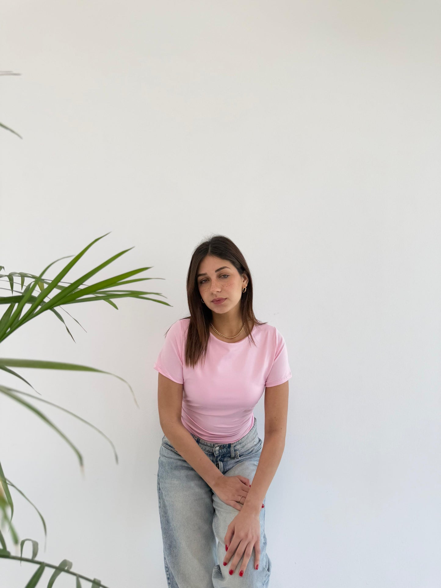 Basic Short Sleeve Top - Pink