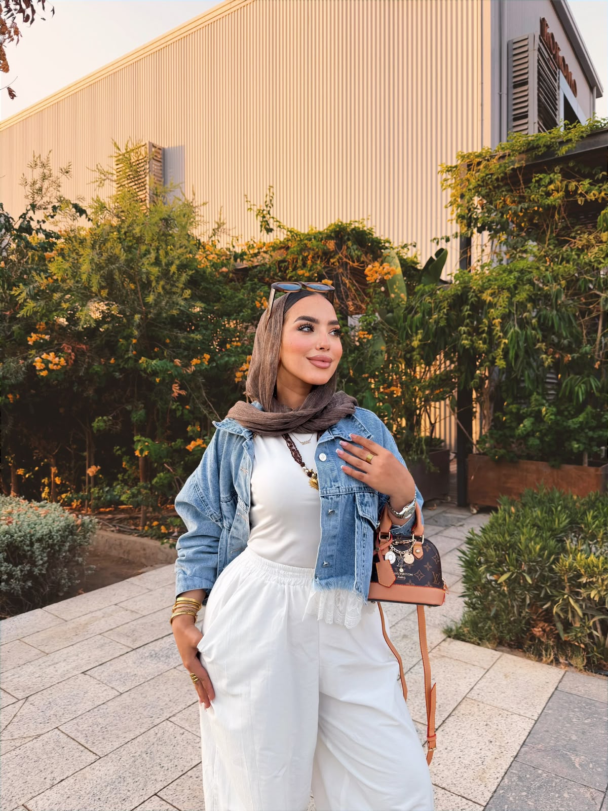 Feminine Mixed Media Denim Jacket- جاكيت جينز مكس دانتيل