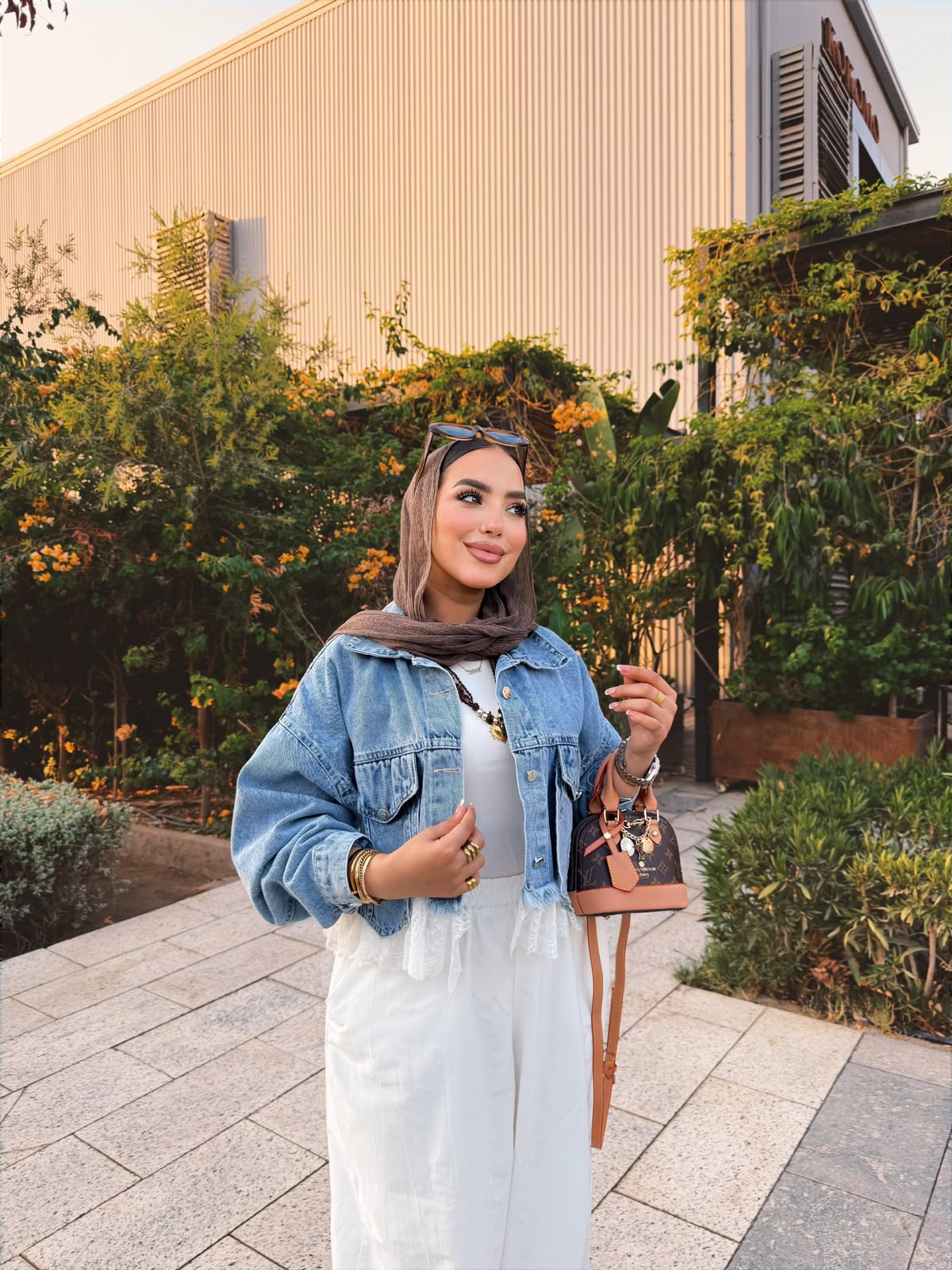 Feminine Mixed Media Denim Jacket- جاكيت جينز مكس دانتيل