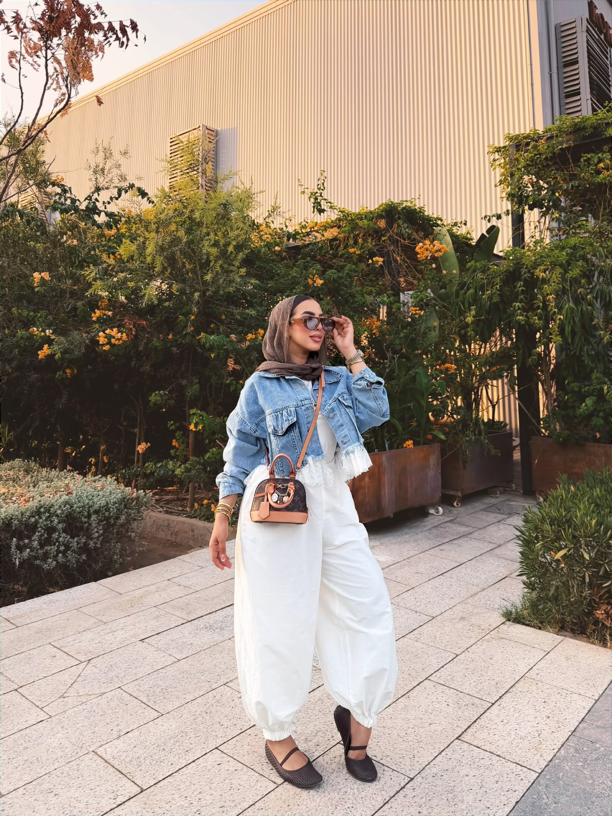 Feminine Mixed Media Denim Jacket- جاكيت جينز مكس دانتيل