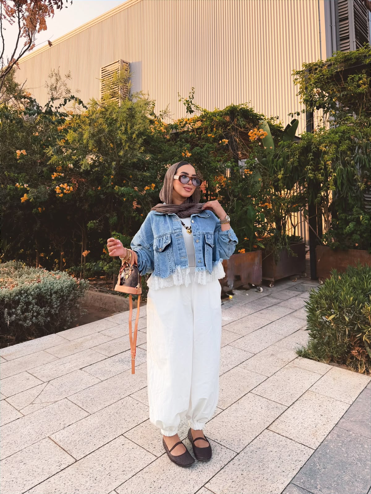 Feminine Mixed Media Denim Jacket- جاكيت جينز مكس دانتيل