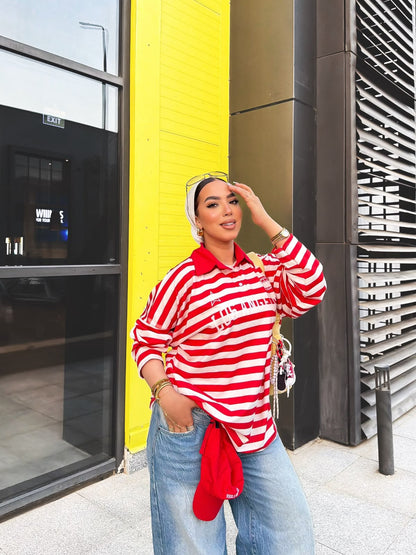Cherry Stripe Polo