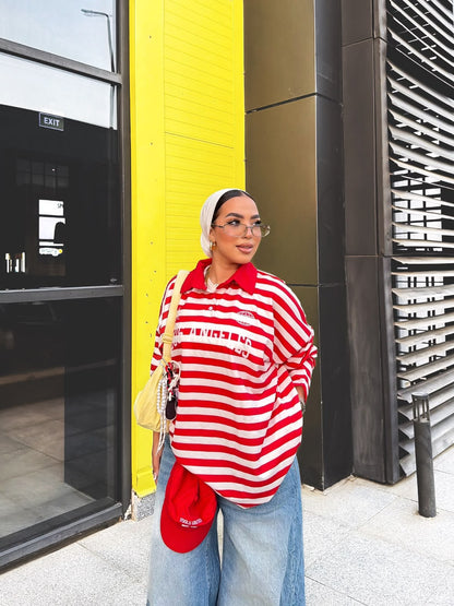 Cherry Stripe Polo