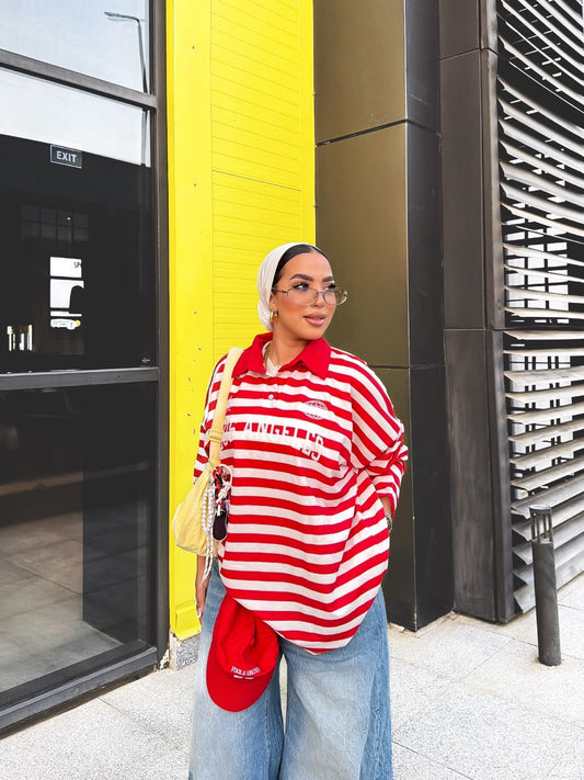 Cherry Stripe Polo