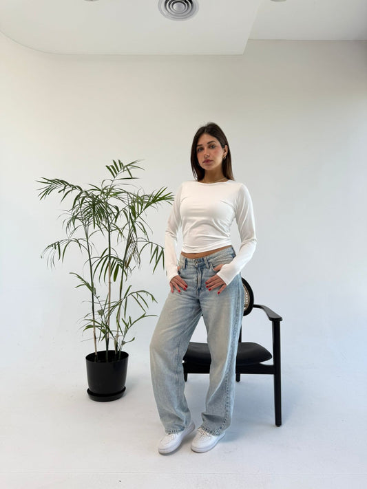 Basic Long Sleeve Top - White