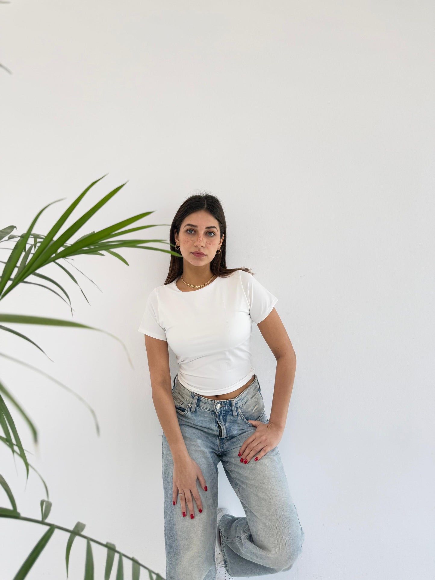 Basic Short Sleeve Top - White
