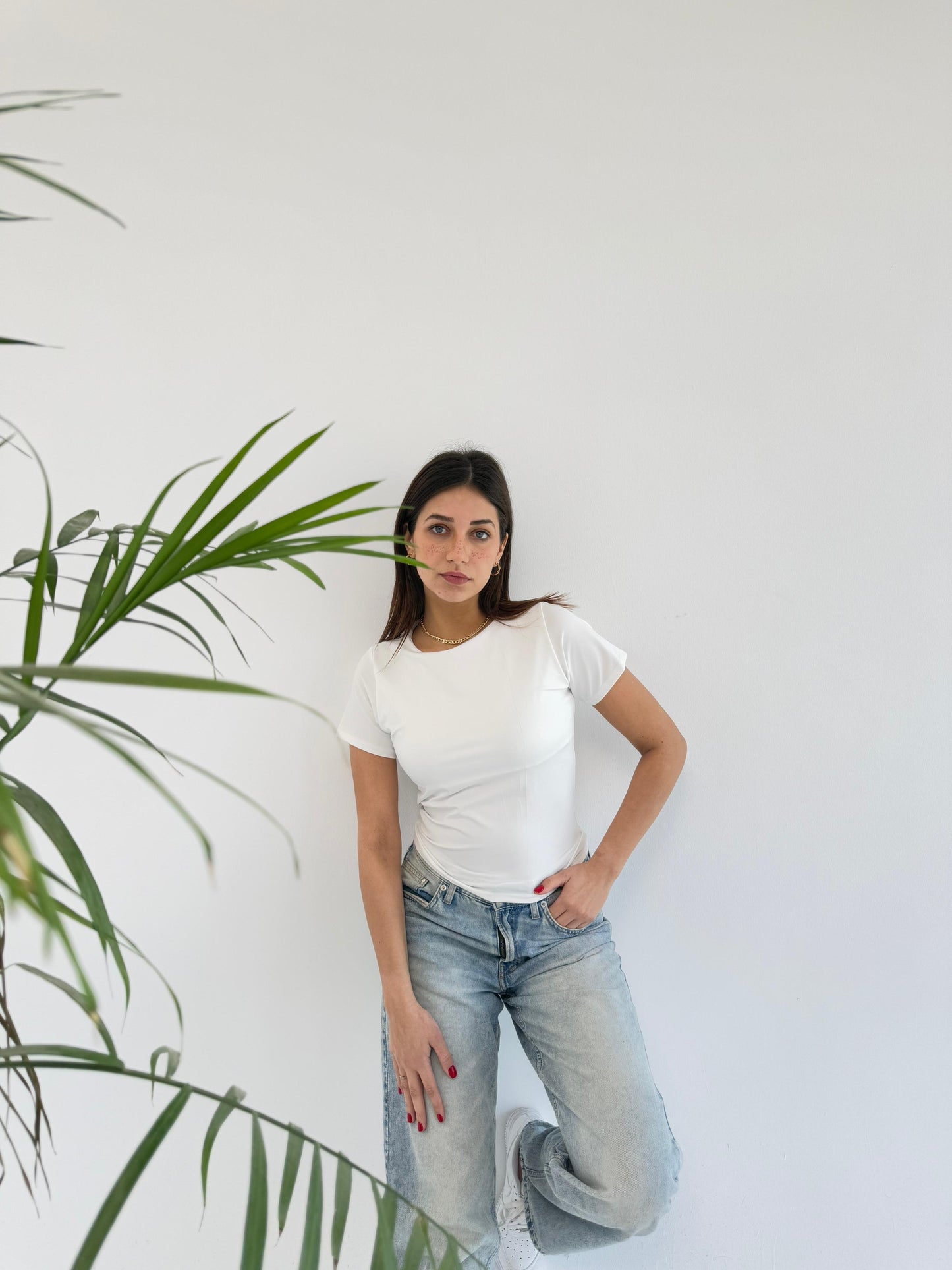 Basic Short Sleeve Top - White