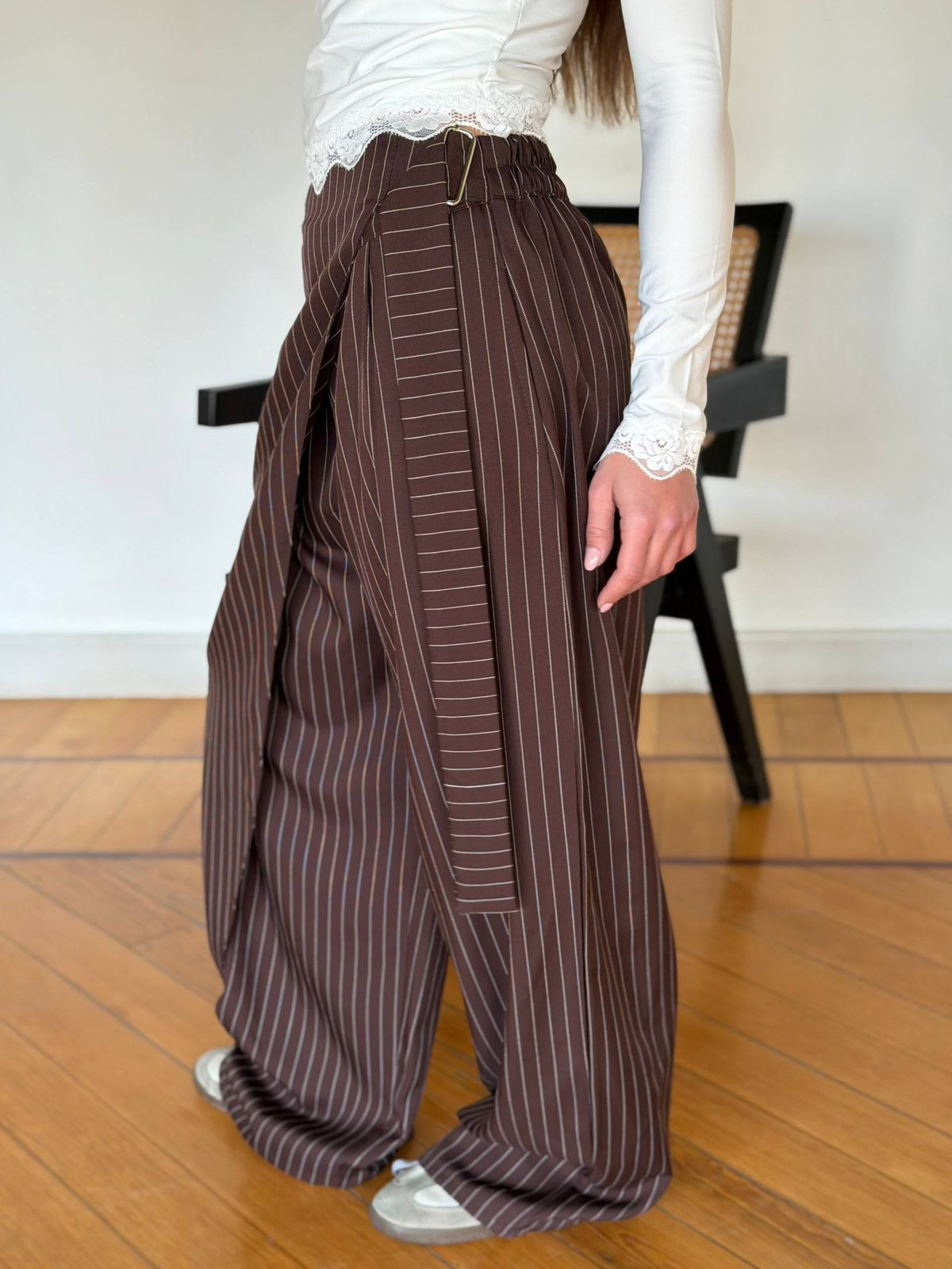 WRAP PANTS ST - Brown